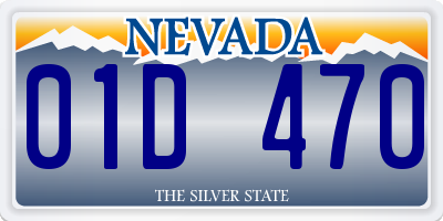 NV license plate 01D470