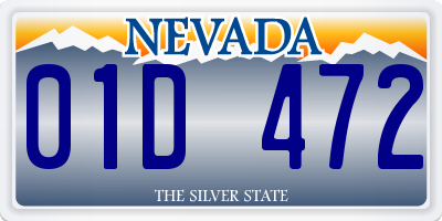 NV license plate 01D472