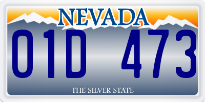 NV license plate 01D473