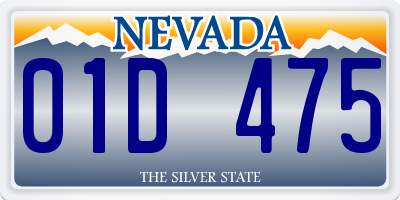 NV license plate 01D475