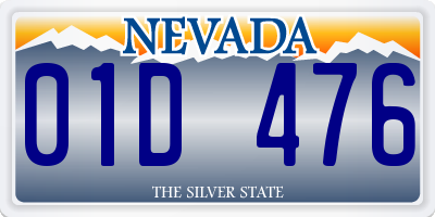 NV license plate 01D476