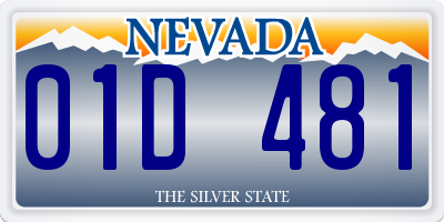 NV license plate 01D481