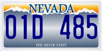 NV license plate 01D485