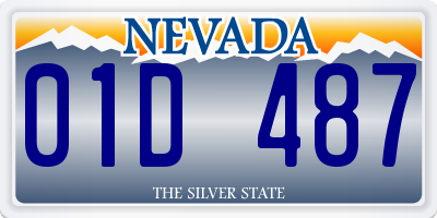 NV license plate 01D487