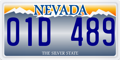 NV license plate 01D489