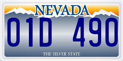 NV license plate 01D490