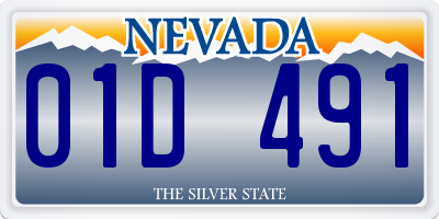 NV license plate 01D491