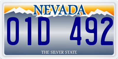NV license plate 01D492