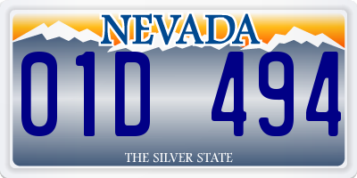 NV license plate 01D494