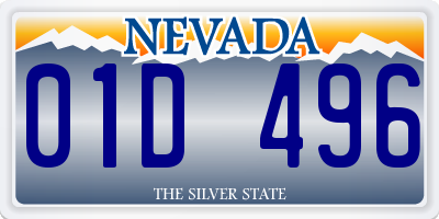 NV license plate 01D496