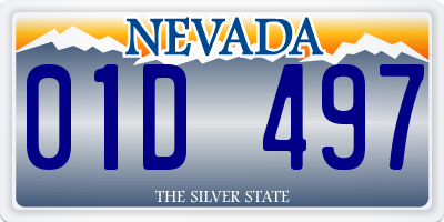 NV license plate 01D497