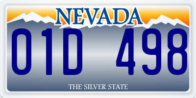 NV license plate 01D498