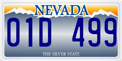 NV license plate 01D499