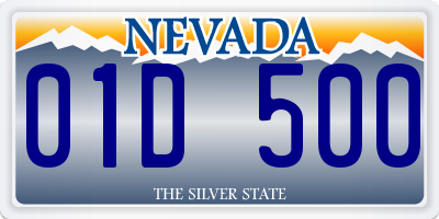 NV license plate 01D500