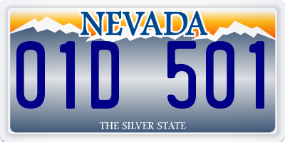 NV license plate 01D501