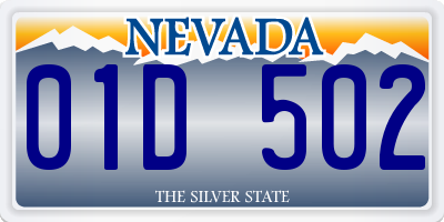 NV license plate 01D502