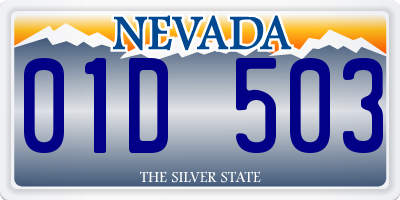 NV license plate 01D503