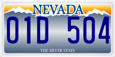 NV license plate 01D504