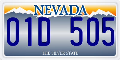 NV license plate 01D505