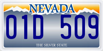 NV license plate 01D509