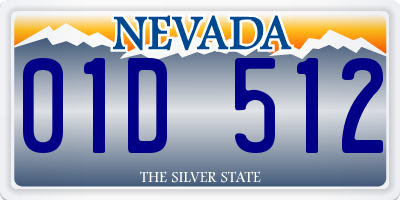 NV license plate 01D512