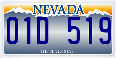 NV license plate 01D519