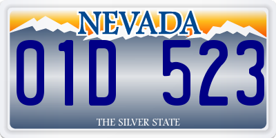 NV license plate 01D523