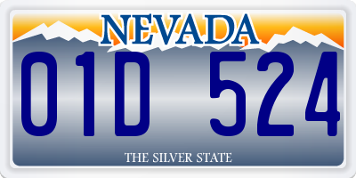 NV license plate 01D524