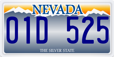 NV license plate 01D525