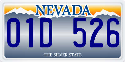 NV license plate 01D526