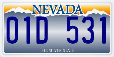 NV license plate 01D531