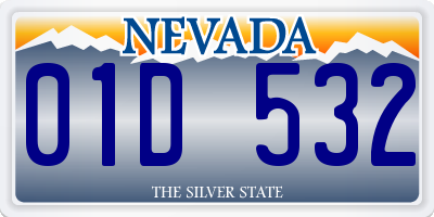 NV license plate 01D532