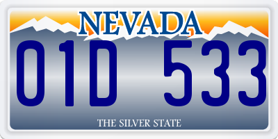 NV license plate 01D533