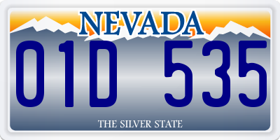 NV license plate 01D535