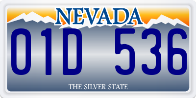 NV license plate 01D536