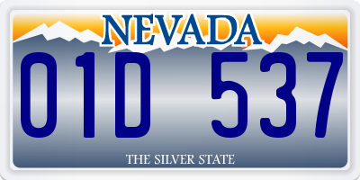 NV license plate 01D537