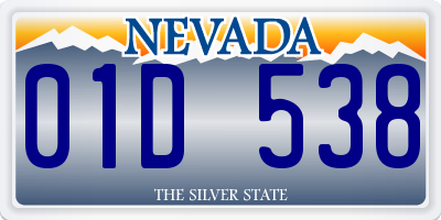 NV license plate 01D538