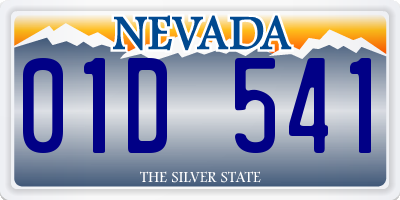 NV license plate 01D541