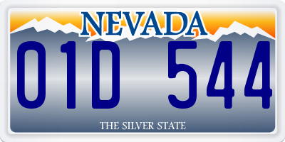 NV license plate 01D544