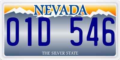 NV license plate 01D546