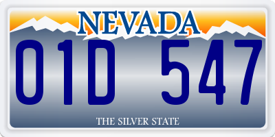 NV license plate 01D547