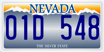 NV license plate 01D548