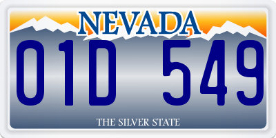 NV license plate 01D549