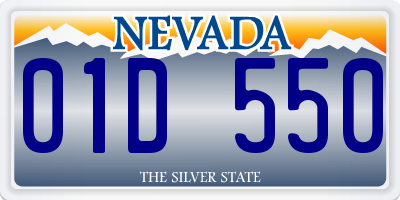 NV license plate 01D550