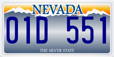 NV license plate 01D551