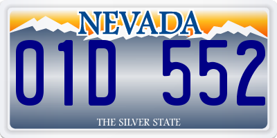 NV license plate 01D552