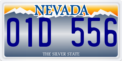 NV license plate 01D556