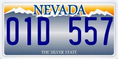 NV license plate 01D557