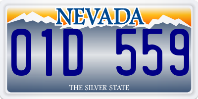 NV license plate 01D559