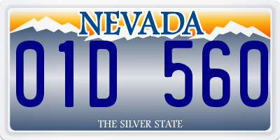 NV license plate 01D560